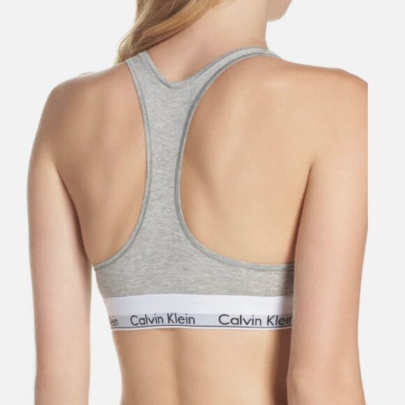 Calvin Klein Women's Heather Gray Sports Bra - Picture 2 of 4